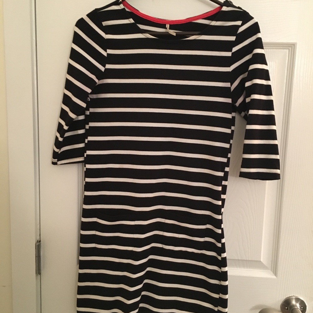Black and white striped dress